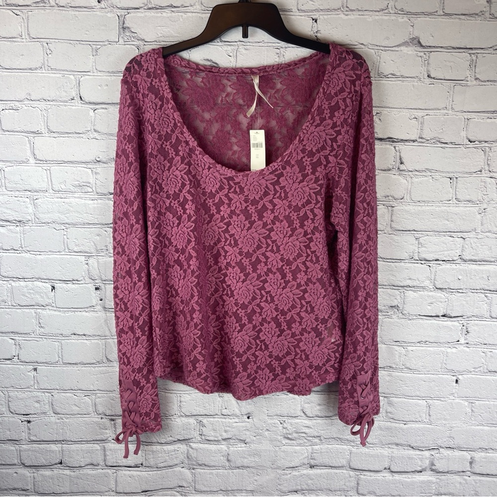Anthropologie Pink Fitted Tie Front Blouse
